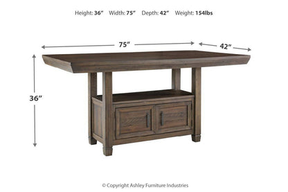 Johurst Grayish Brown Counter Height Dining Table - D762-32 - Bien Home Furniture &amp; Electronics