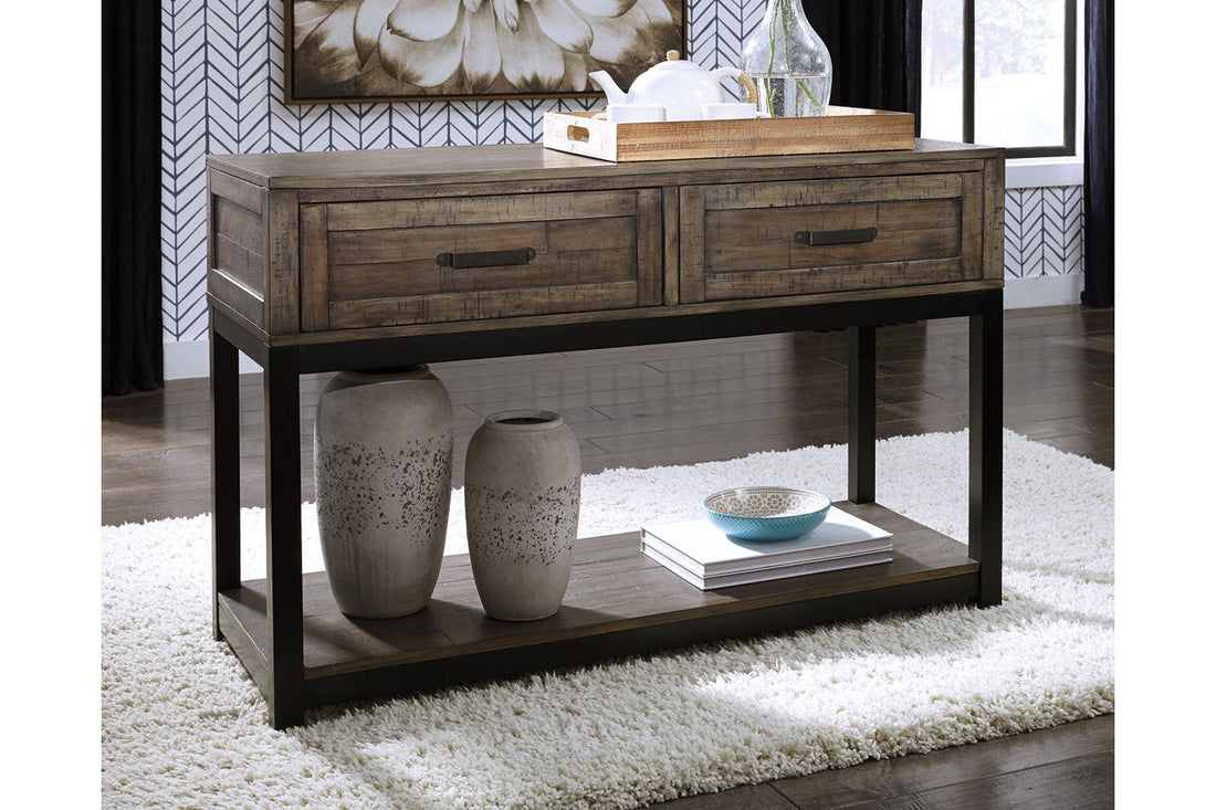 Johurst Grayish Brown Sofa/Console Table - T444-4 - Bien Home Furniture & Electronics