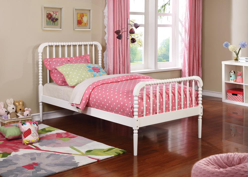 Jones Twin Bed White - 400415T - Bien Home Furniture &amp; Electronics