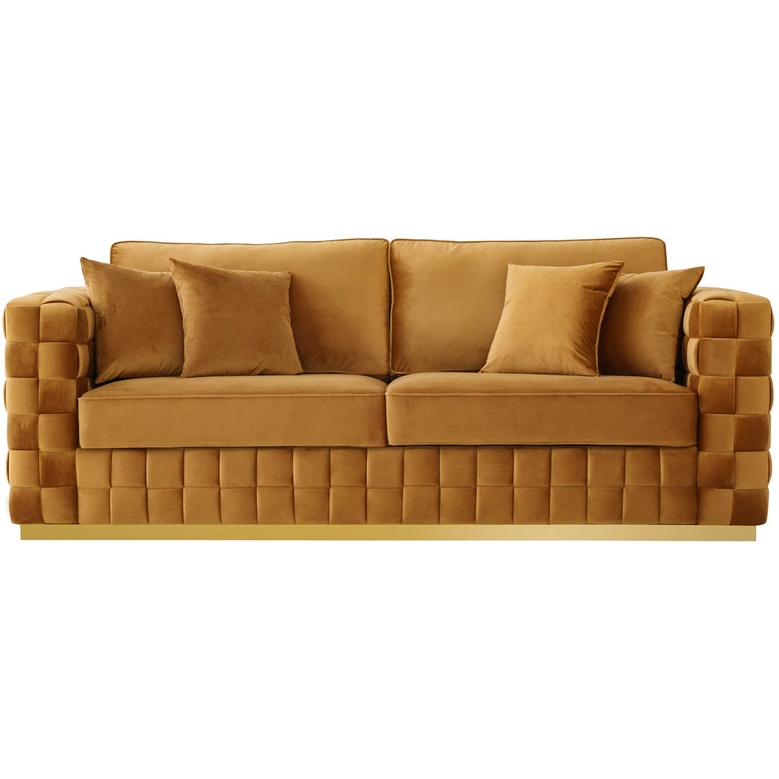 Jordan Burnt Orange Velvet Sofa - MDM01796 - Bien Home Furniture &amp; Electronics