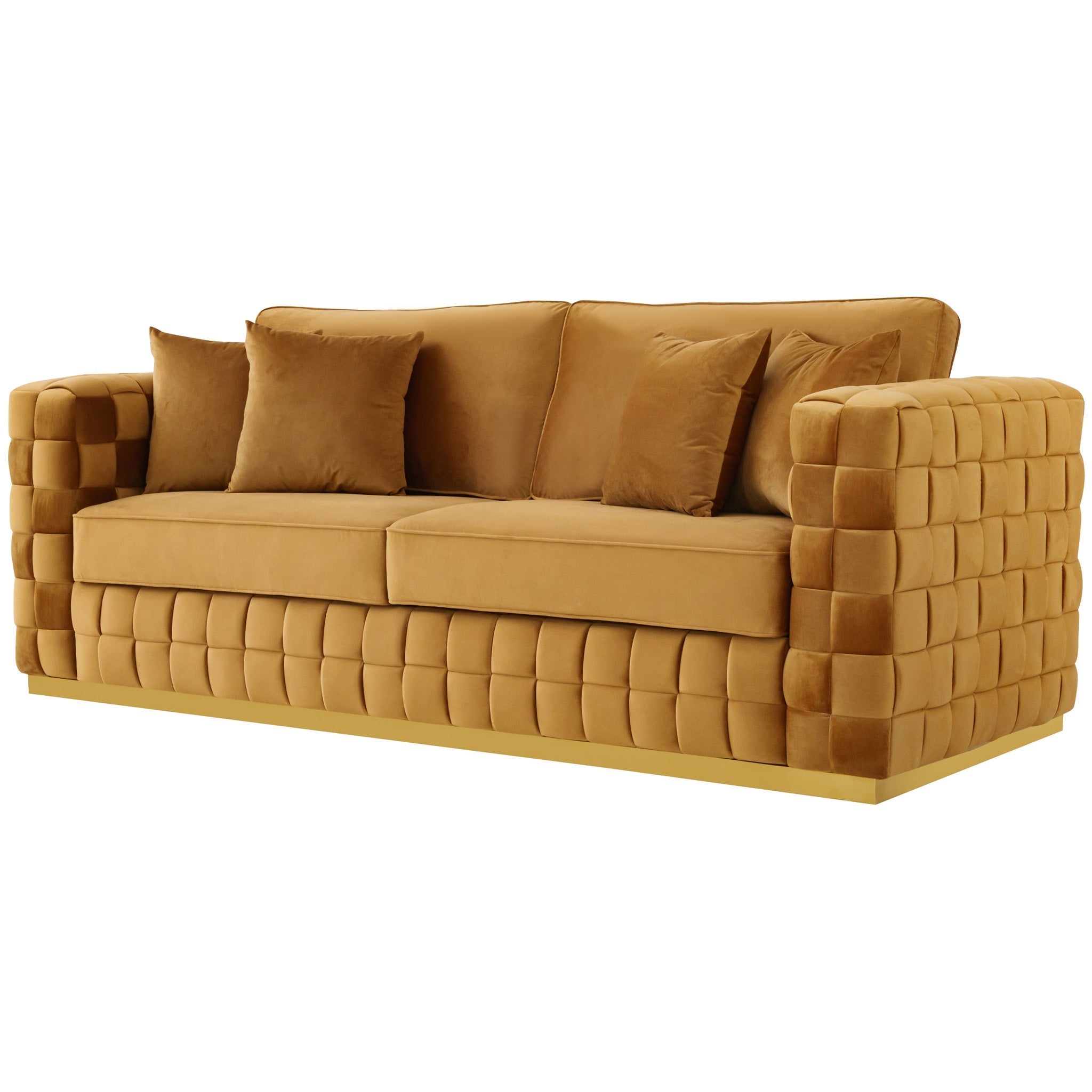 Jordan Burnt Orange Velvet Sofa - MDM01796 - Bien Home Furniture &amp; Electronics