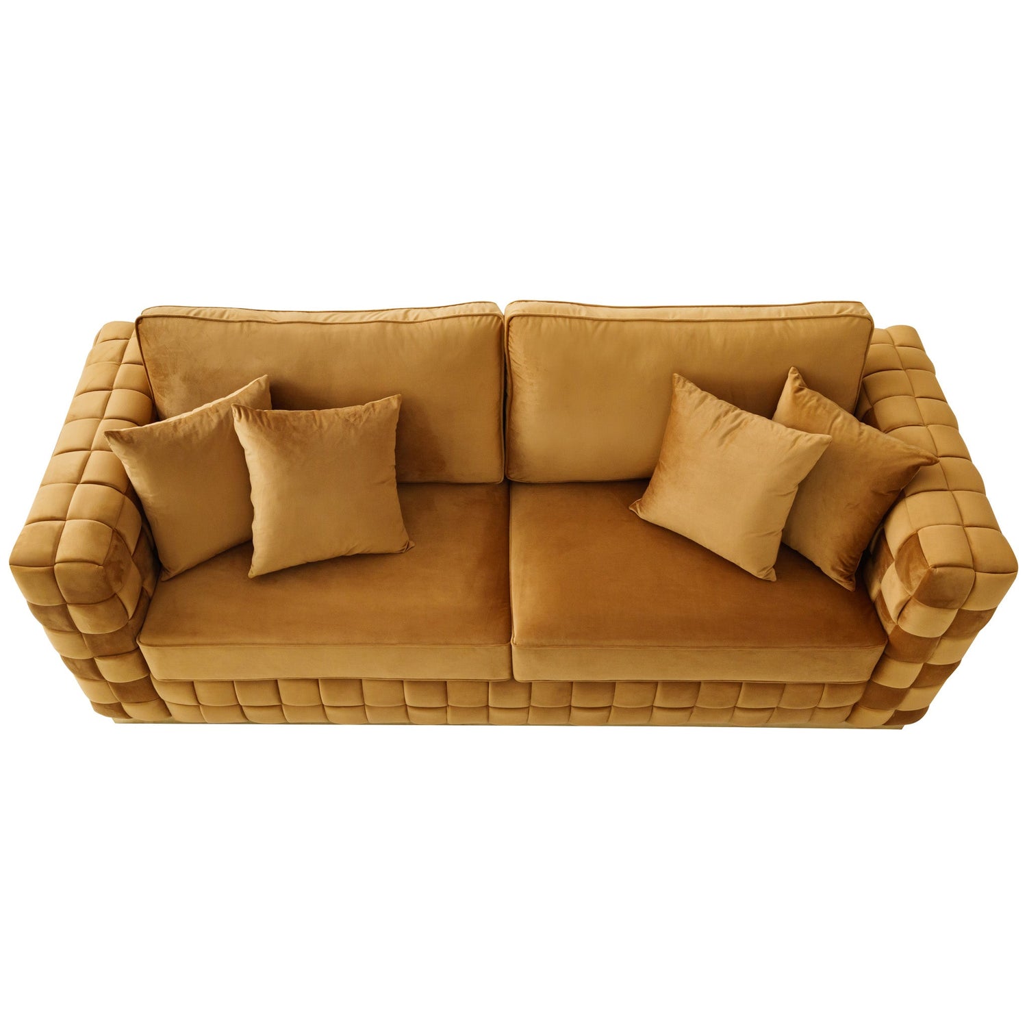 Jordan Burnt Orange Velvet Sofa - MDM01796 - Bien Home Furniture &amp; Electronics