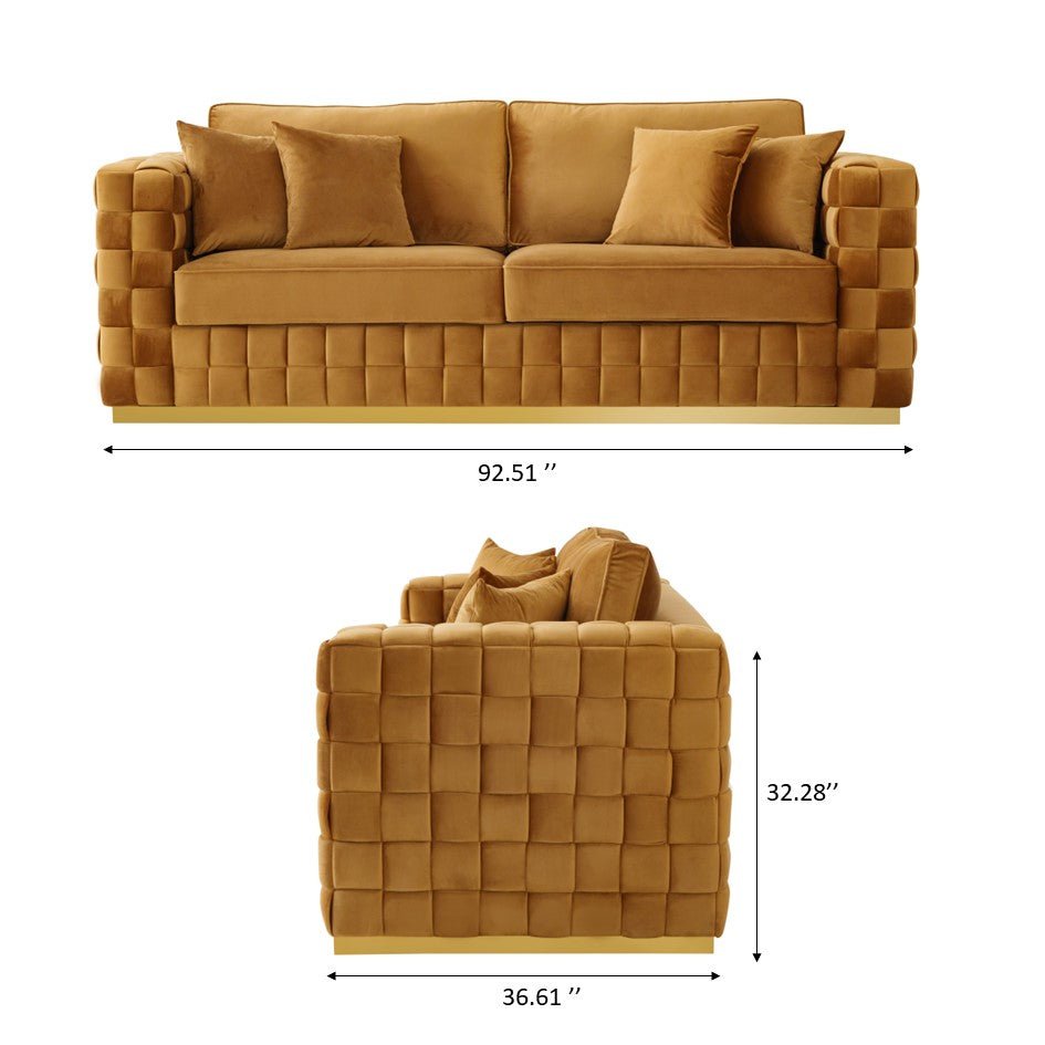 Jordan Burnt Orange Velvet Sofa - MDM01796 - Bien Home Furniture &amp; Electronics