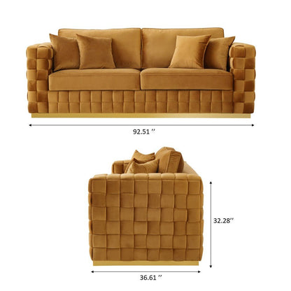 Jordan Burnt Orange Velvet Sofa - MDM01796 - Bien Home Furniture &amp; Electronics