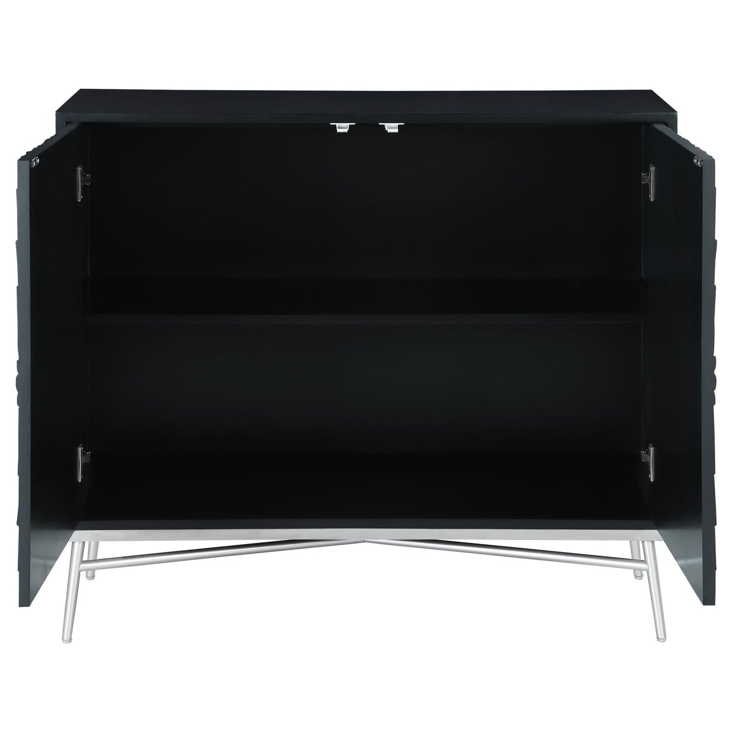 Josie Black/Silver Rectangular 2-Door Accent Cabinet - 959584 - Bien Home Furniture &amp; Electronics