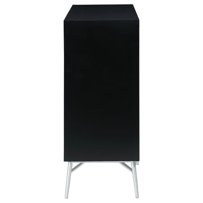 Josie Black/Silver Rectangular 2-Door Accent Cabinet - 959584 - Bien Home Furniture &amp; Electronics