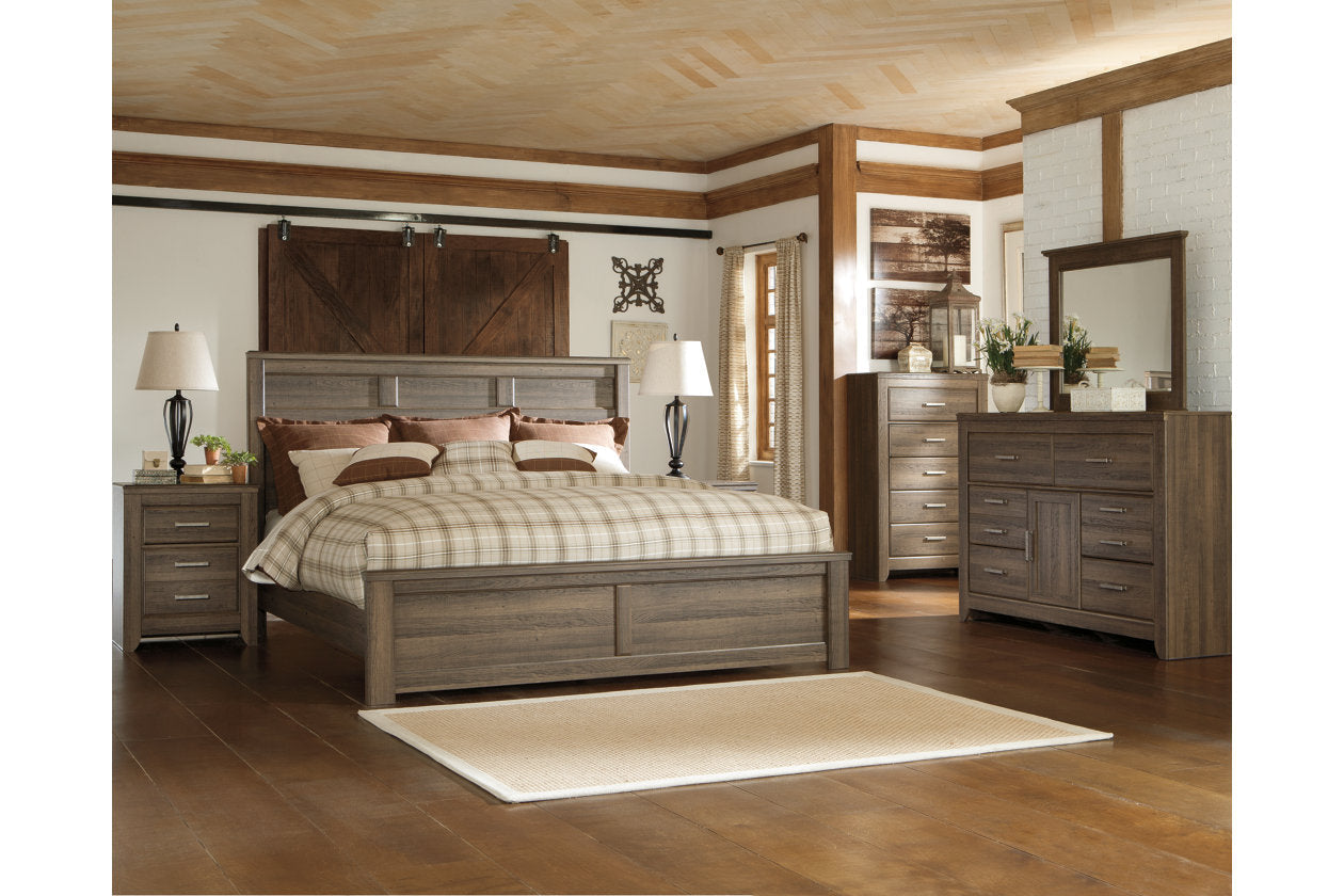 Juararo Dark Brown King Panel Bed - SET | B251-56 | B251-58 | B251-99 - Bien Home Furniture &amp; Electronics