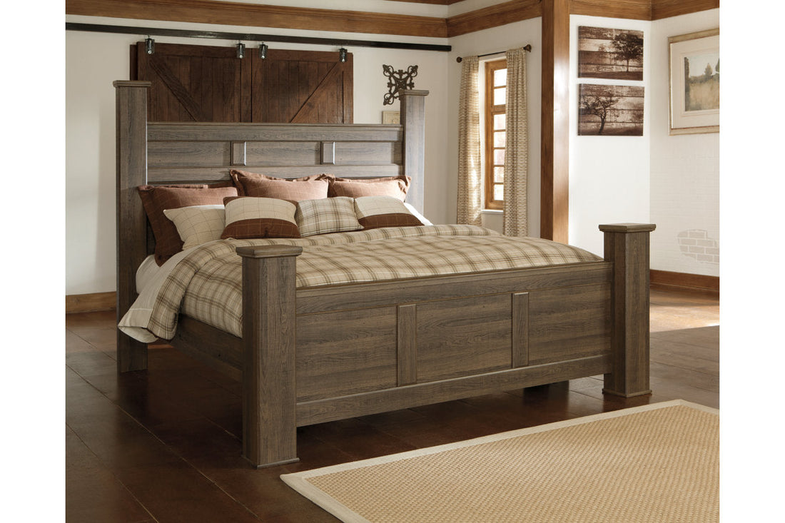 Juararo Dark Brown King Poster Bed - SET | B251-66 | B251-68 | B251-99 - Bien Home Furniture & Electronics