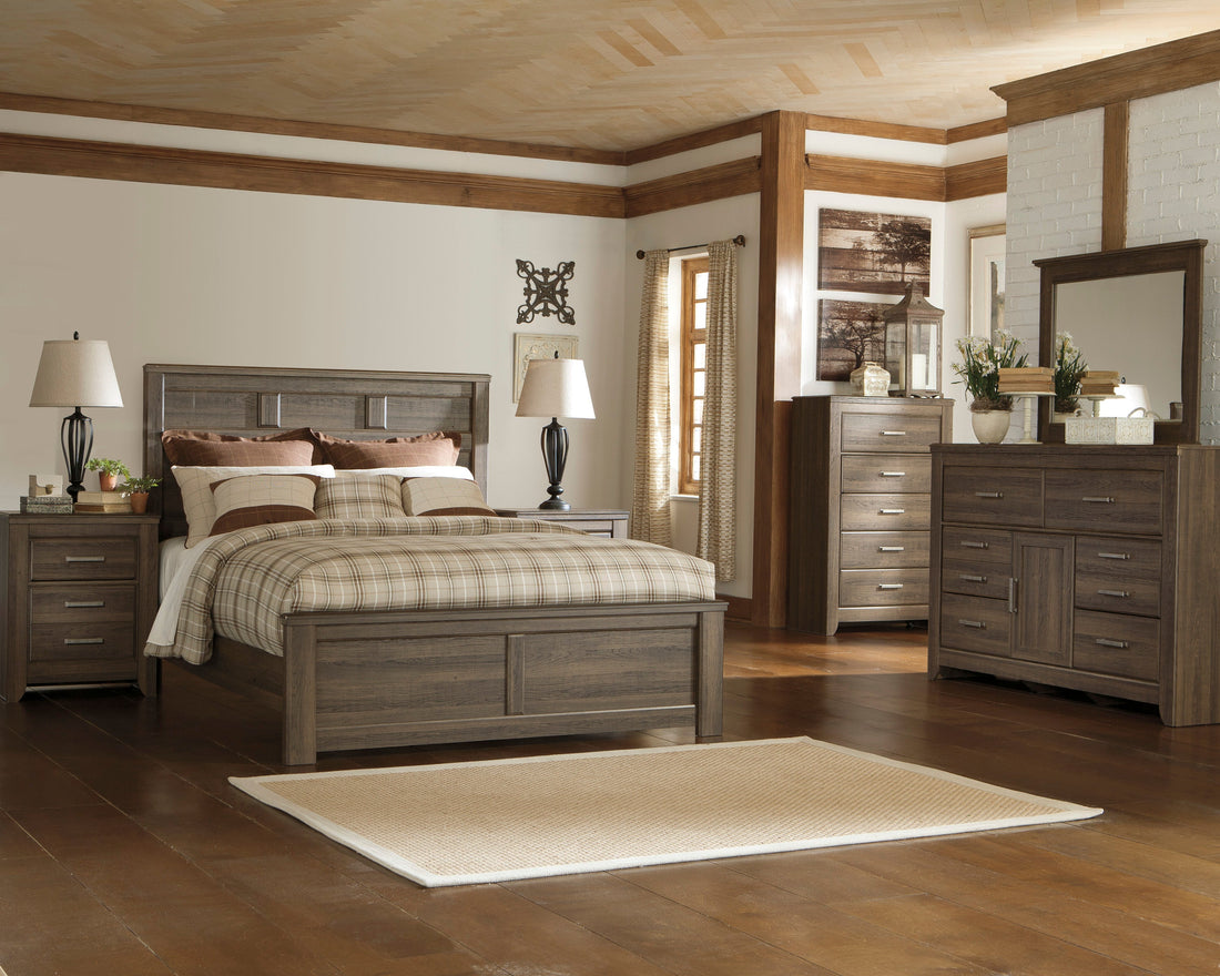 Juararo Dark Brown Panel Bedroom Set - SET | B251-54 | B251-57 | B251-98 | B251-31 | B251-36 - Bien Home Furniture &amp; Electronics