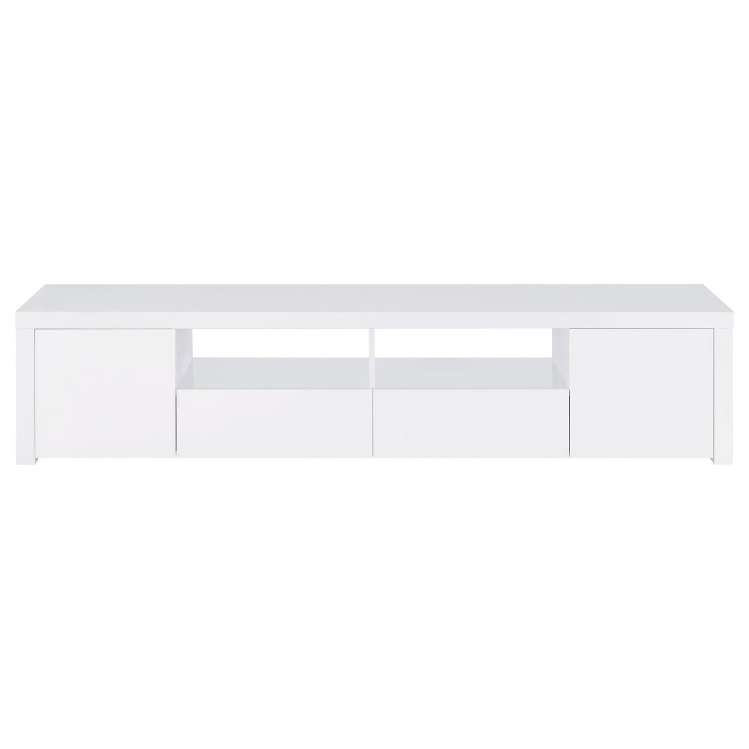 Jude 2-door 79" TV Stand With Drawers White High Gloss - 704262 - Bien Home Furniture &amp; Electronics