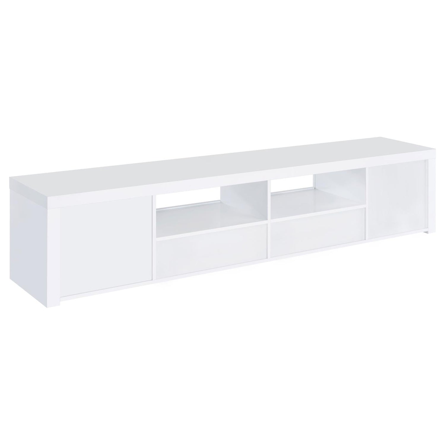Jude 2-door 79" TV Stand With Drawers White High Gloss - 704262 - Bien Home Furniture &amp; Electronics
