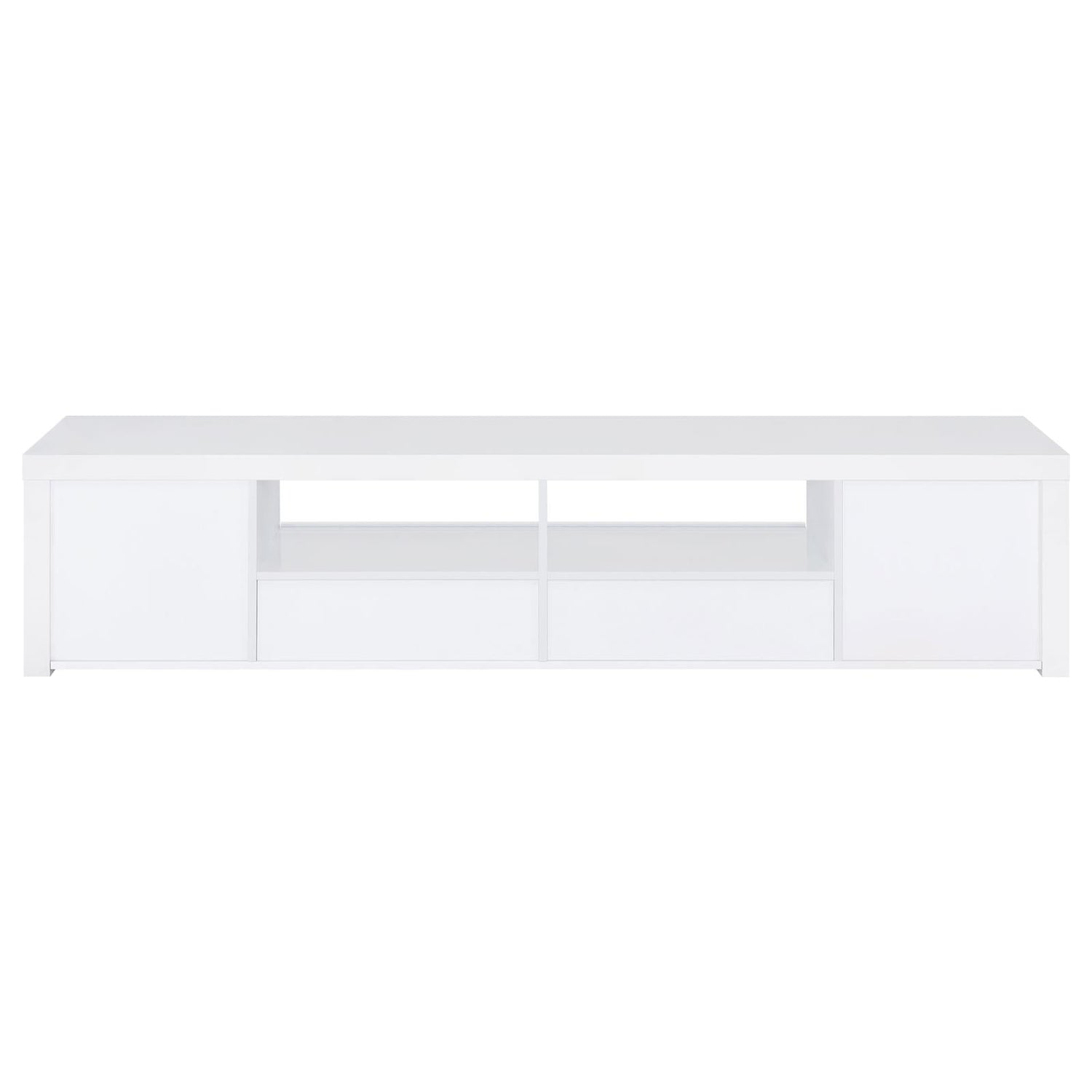 Jude 2-door 79" TV Stand With Drawers White High Gloss - 704262 - Bien Home Furniture &amp; Electronics