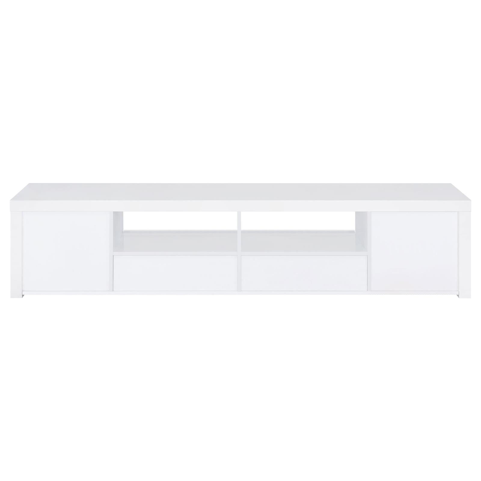 Jude 2-door 79" TV Stand With Drawers White High Gloss - 704262 - Bien Home Furniture &amp; Electronics