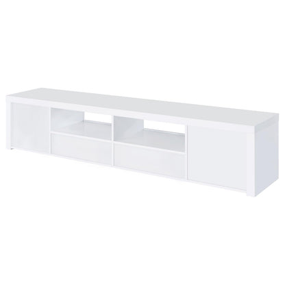 Jude 2-door 79" TV Stand With Drawers White High Gloss - 704262 - Bien Home Furniture &amp; Electronics