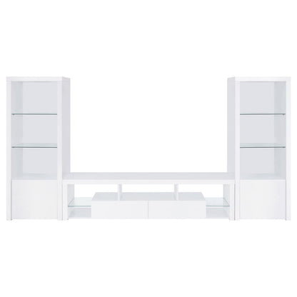 Jude 2-drawer 71" TV Stand With Shelving White High Gloss - 704251 - Bien Home Furniture &amp; Electronics