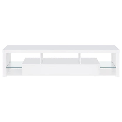 Jude 2-drawer 71" TV Stand With Shelving White High Gloss - 704251 - Bien Home Furniture &amp; Electronics