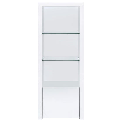 Jude 3-shelf Media Tower With Storage Cabinet White High Gloss - 704254 - Bien Home Furniture &amp; Electronics