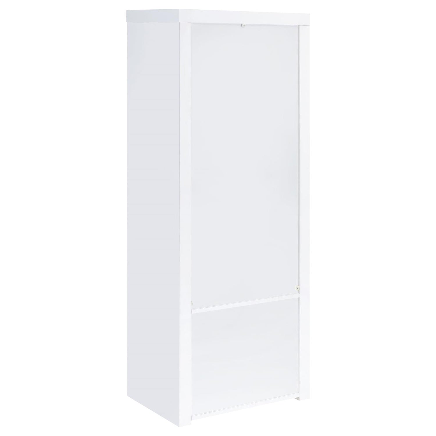 Jude 3-shelf Media Tower With Storage Cabinet White High Gloss - 704254 - Bien Home Furniture &amp; Electronics
