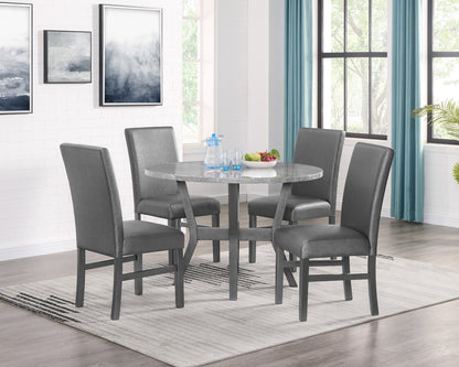 Judson 5-Pk Dining Set Glitter Grey - 1317SET-GT - Bien Home Furniture &amp; Electronics