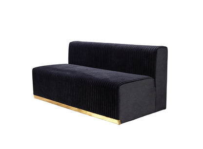 Juliana Black Velvet 4-Piece Sectional - JULIANABLACK-SEC4 - Bien Home Furniture &amp; Electronics