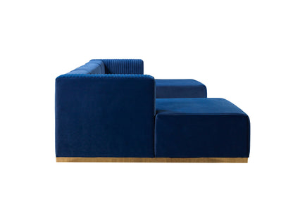 Juliana Blue Velvet 4-Piece Sectional - JULIANABLUE-SEC4 - Bien Home Furniture &amp; Electronics