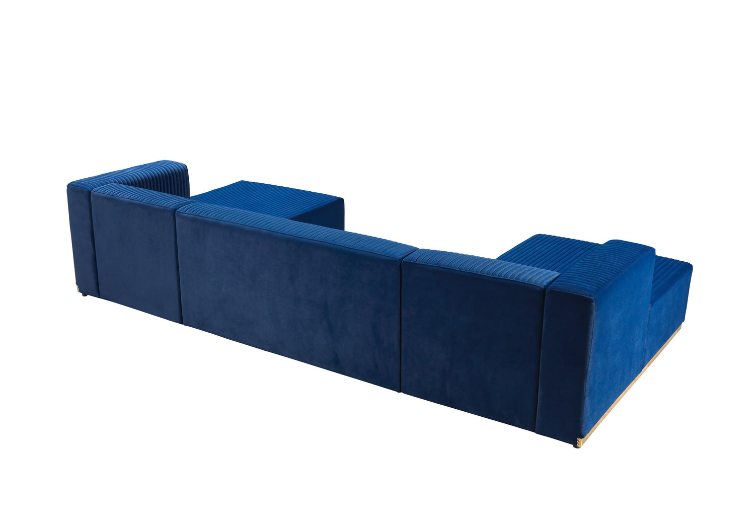 Juliana Blue Velvet 4-Piece Sectional - JULIANABLUE-SEC4 - Bien Home Furniture &amp; Electronics