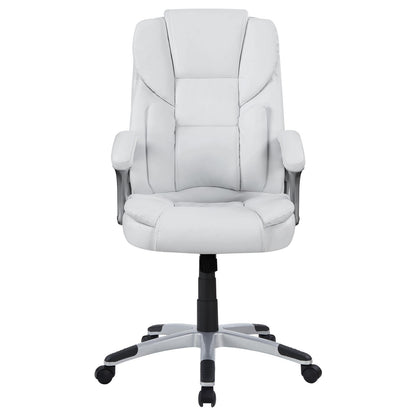 Kaffir White/Silver Adjustable Height Office Chair - 801140 - Bien Home Furniture &amp; Electronics