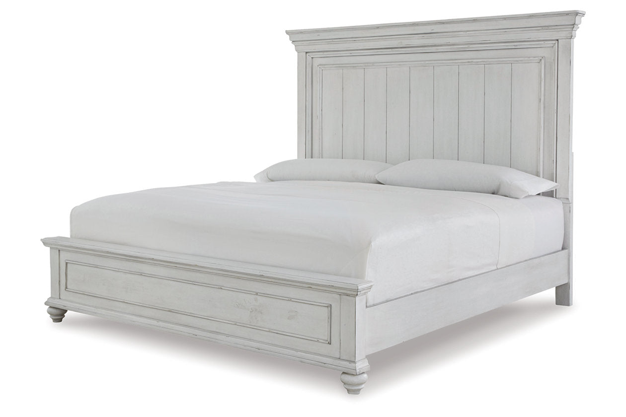 Kanwyn Whitewash King Panel Bed - SET | B777-56 | B777-58 | B777-97 - Bien Home Furniture &amp; Electronics