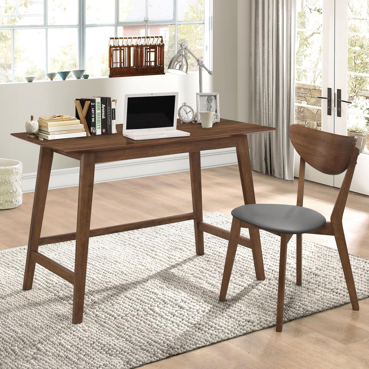 Karri Walnut 2-Piece Writing Desk Set - 801095 - Bien Home Furniture &amp; Electronics