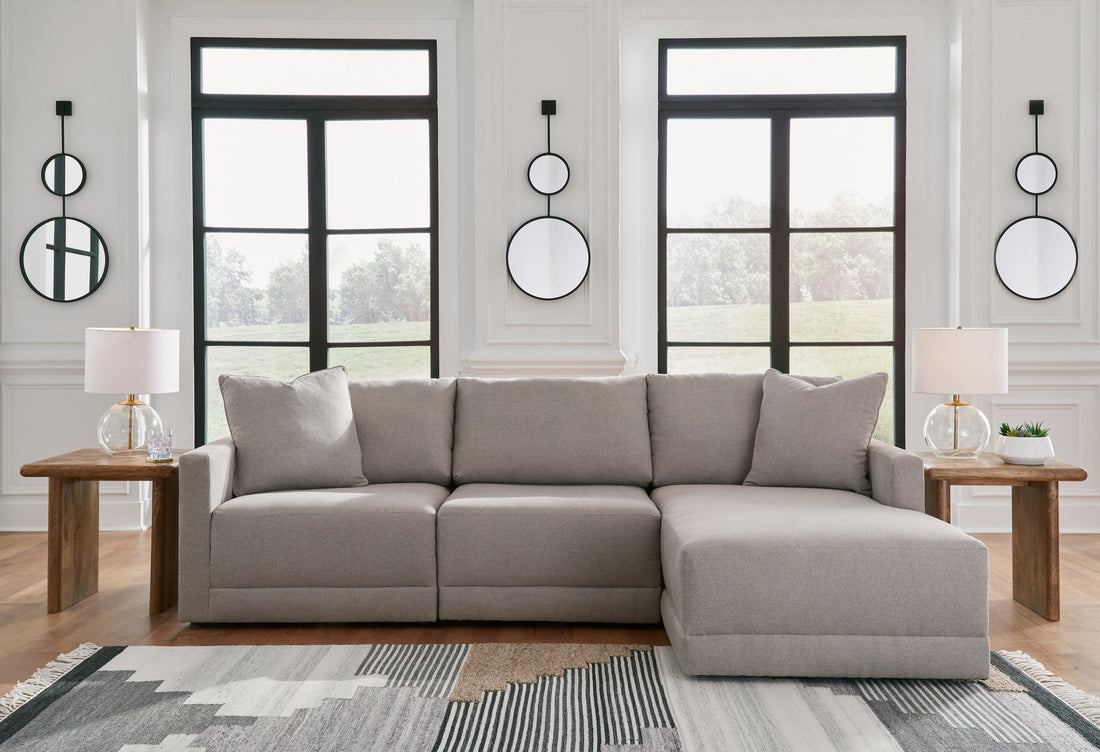 Katany Shadow 3-Piece RAF Chaise Sectional - SET | 2220117 | 2220164 | 2220146 - Bien Home Furniture &amp; Electronics