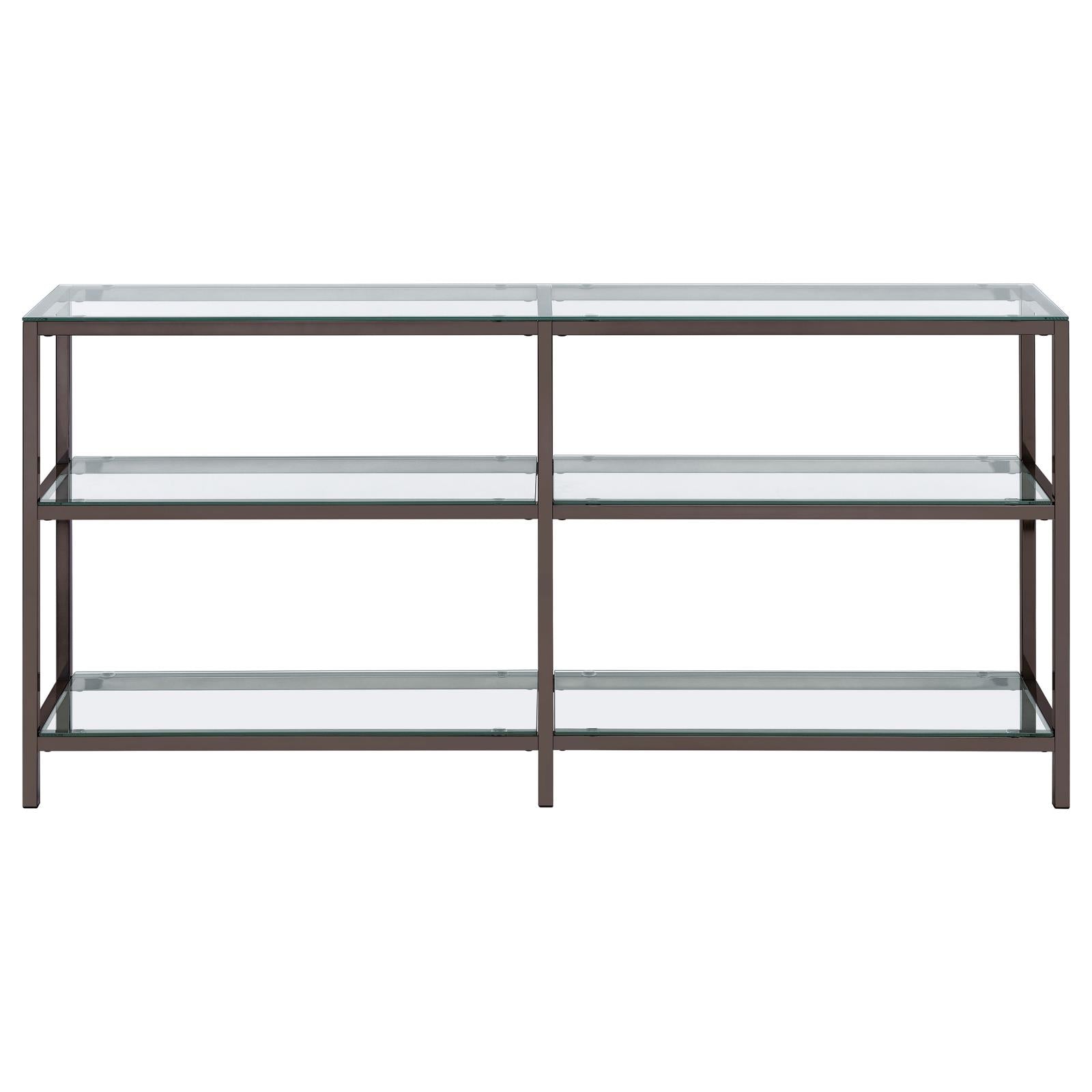 Kate Black Nickel 2-Tier Bookcase - 801018 - Bien Home Furniture &amp; Electronics