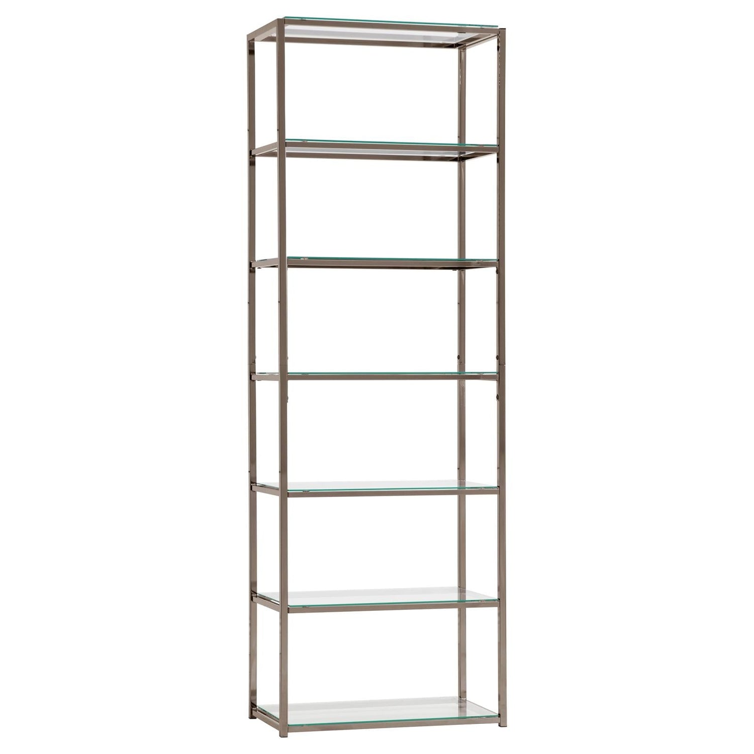 Kate Black Nickel 6-Shelf Bookcase - 801017 - Bien Home Furniture &amp; Electronics