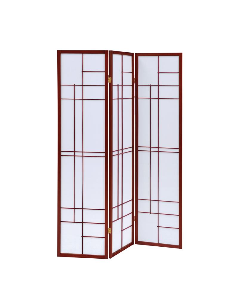 Katerina 3-Panel Folding Floor Screen White/Cherry - 900110 - Bien Home Furniture &amp; Electronics