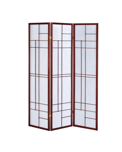 Katerina 3-Panel Folding Floor Screen White/Cherry - 900110 - Bien Home Furniture &amp; Electronics