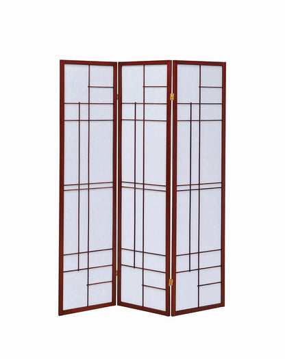 Katerina 3-Panel Folding Floor Screen White/Cherry - 900110 - Bien Home Furniture &amp; Electronics