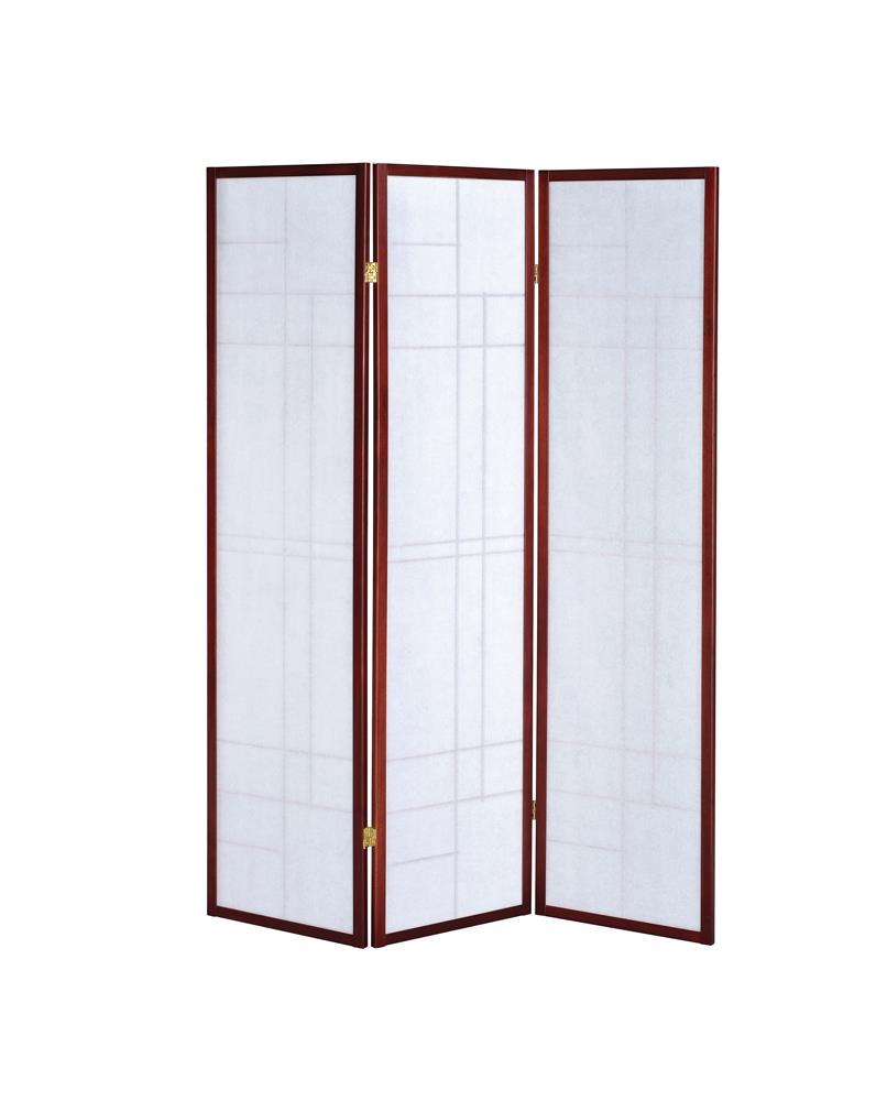 Katerina 3-Panel Folding Floor Screen White/Cherry - 900110 - Bien Home Furniture &amp; Electronics