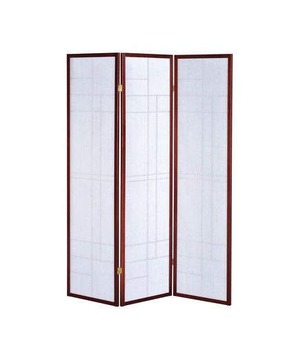 Katerina 3-Panel Folding Floor Screen White/Cherry - 900110 - Bien Home Furniture &amp; Electronics