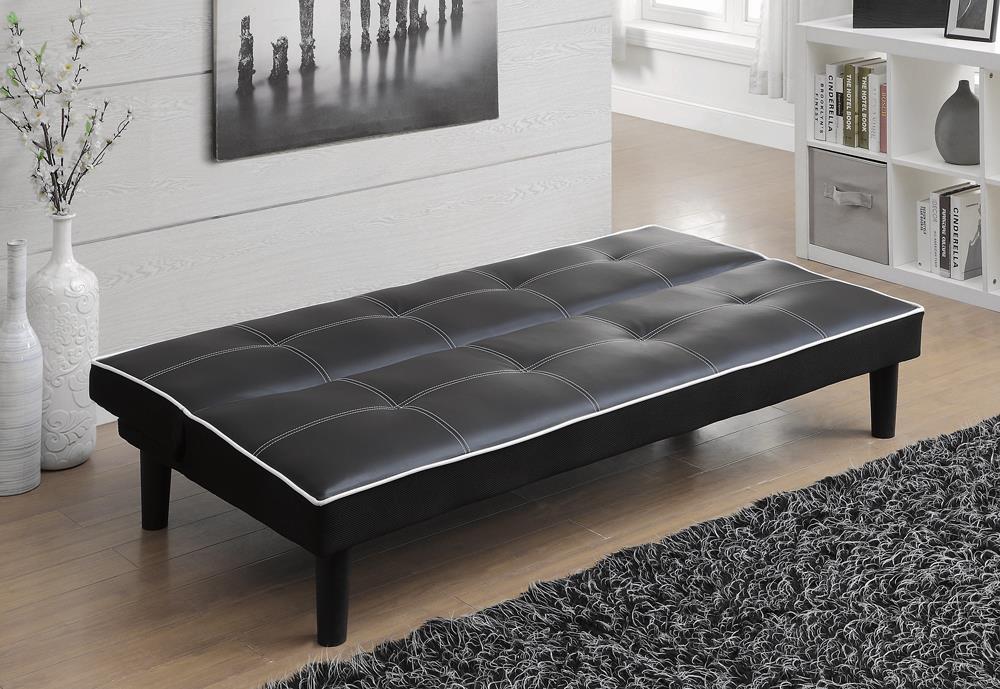 Katrina Tufted Upholstered Sofa Bed Black - 550044 - Bien Home Furniture &amp; Electronics