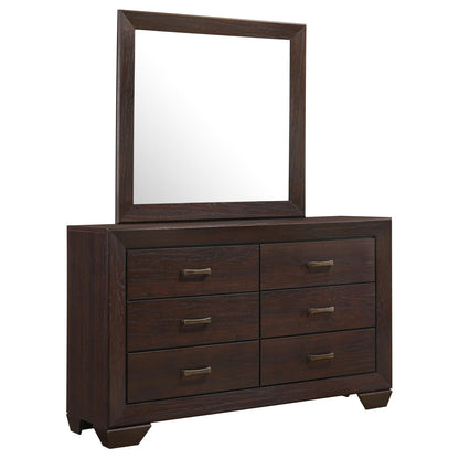 Kauffman 6-drawer Dresser with Mirror Dark Cocoa - 204393M - Bien Home Furniture &amp; Electronics