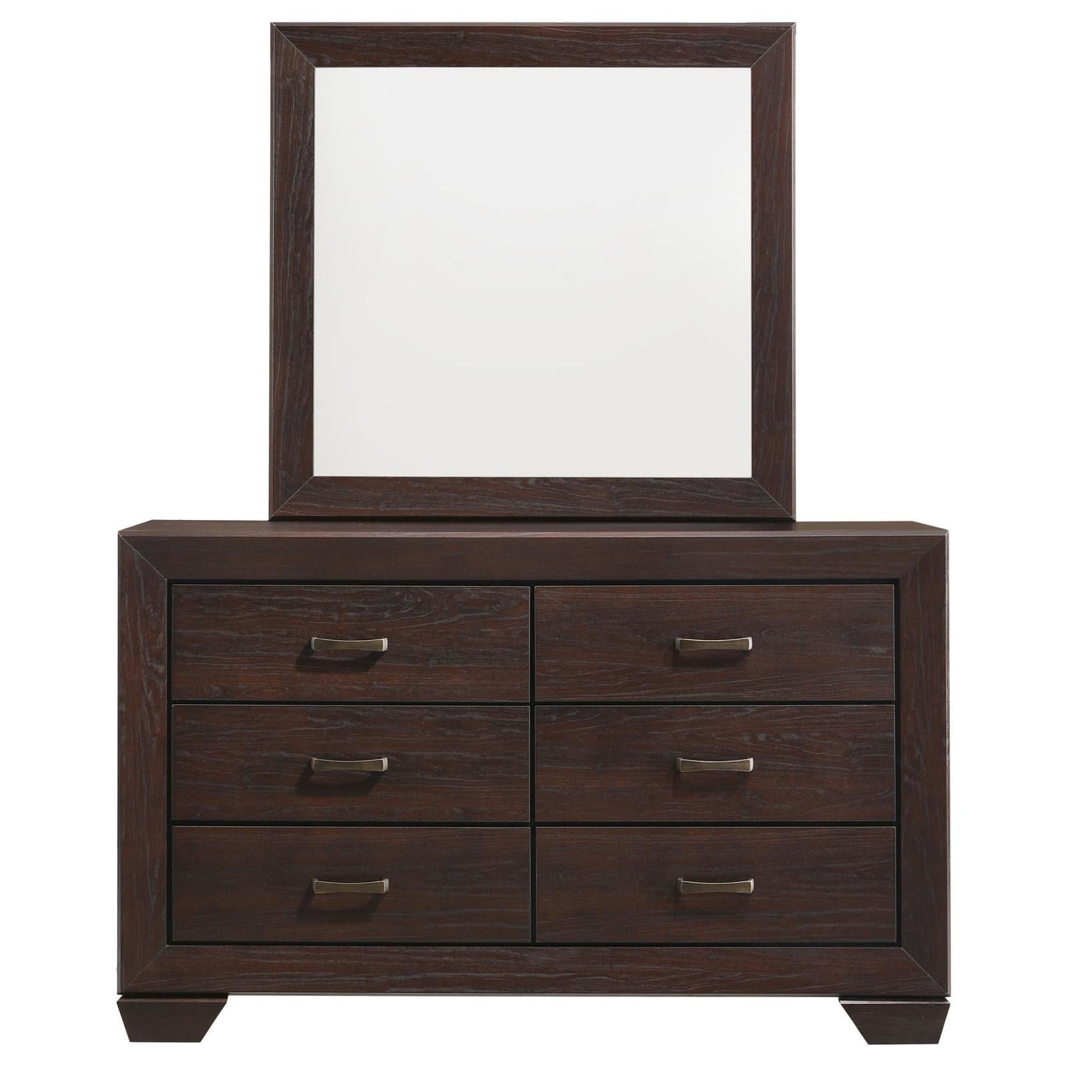 Kauffman 6-drawer Dresser with Mirror Dark Cocoa - 204393M - Bien Home Furniture &amp; Electronics