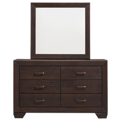 Kauffman 6-drawer Dresser with Mirror Dark Cocoa - 204393M - Bien Home Furniture &amp; Electronics