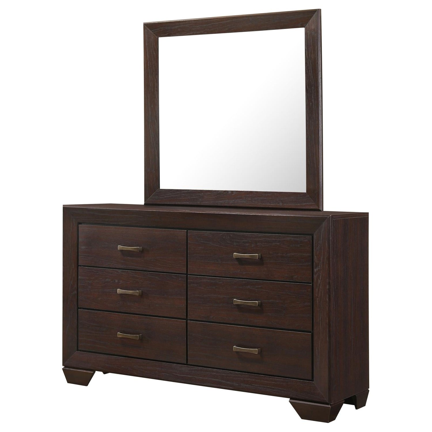 Kauffman 6-drawer Dresser with Mirror Dark Cocoa - 204393M - Bien Home Furniture &amp; Electronics