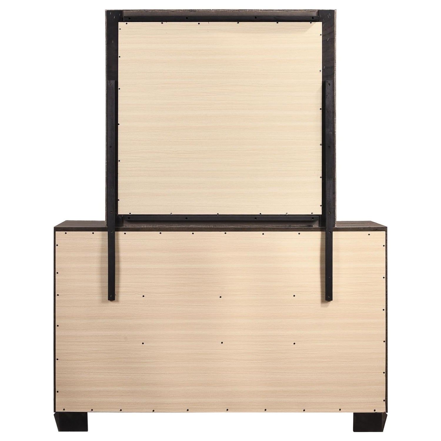 Kauffman 6-drawer Dresser with Mirror Washed Taupe - 204193M - Bien Home Furniture &amp; Electronics