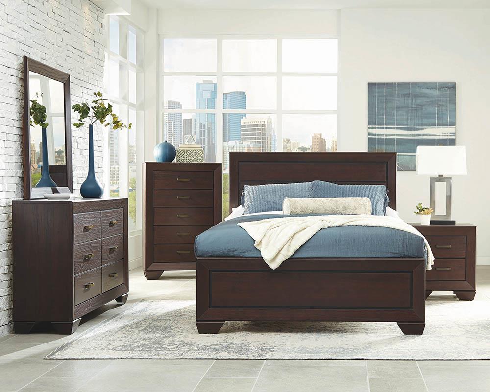 Kauffman California King Panel Bed Dark Cocoa - 204391KW - Bien Home Furniture &amp; Electronics