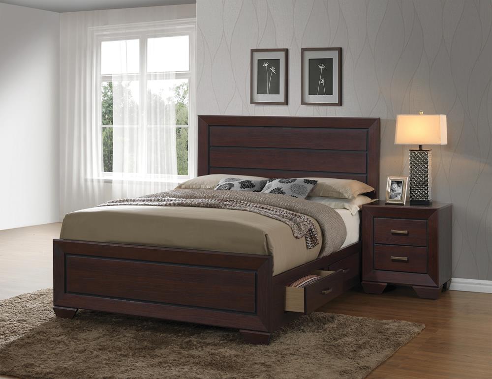 Kauffman California King Storage Bed Dark Cocoa - 204390KW - Bien Home Furniture &amp; Electronics