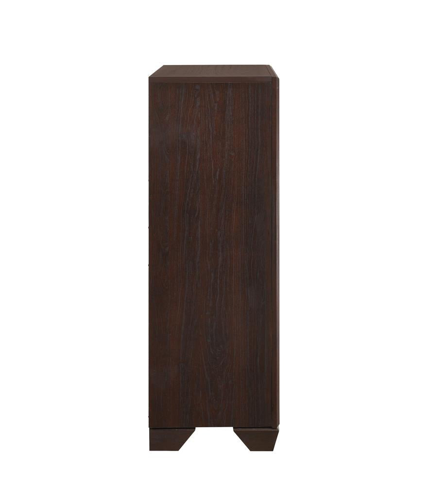 Kauffman Dark Cocoa 5-Drawer Chest - 204395 - Bien Home Furniture &amp; Electronics