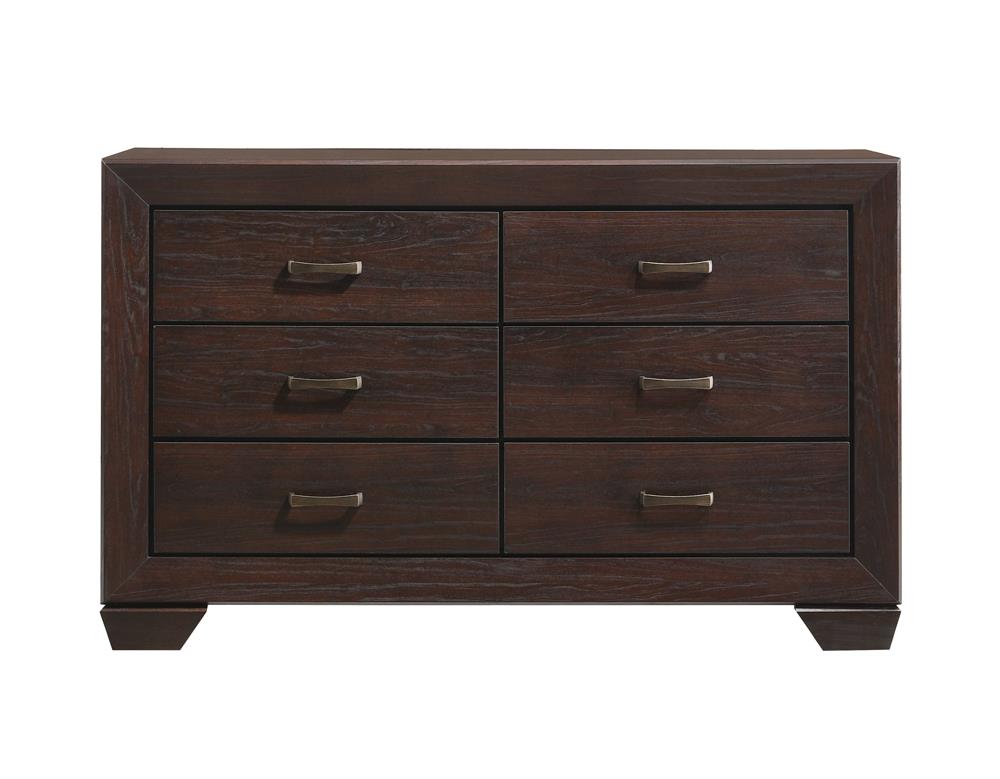 Kauffman Dark Cocoa 6-Drawer Dresser - 204393 - Bien Home Furniture &amp; Electronics