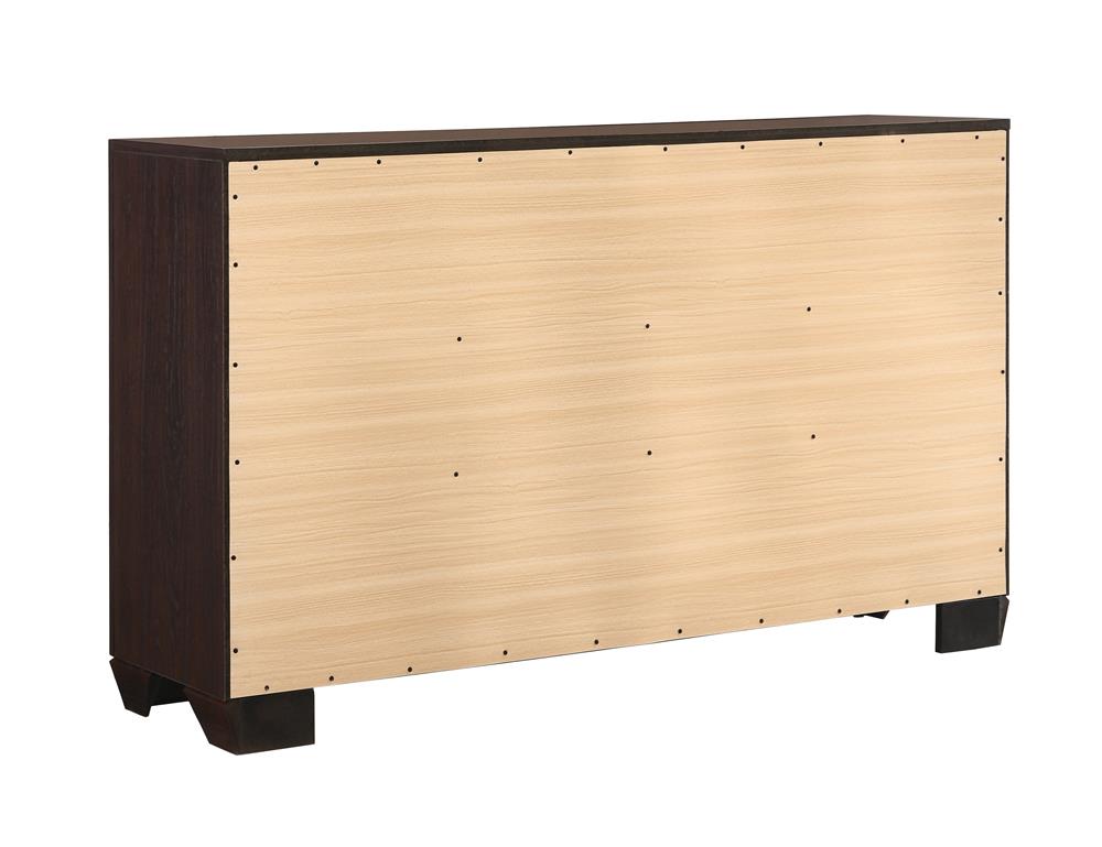 Kauffman Dark Cocoa 6-Drawer Dresser - 204393 - Bien Home Furniture &amp; Electronics