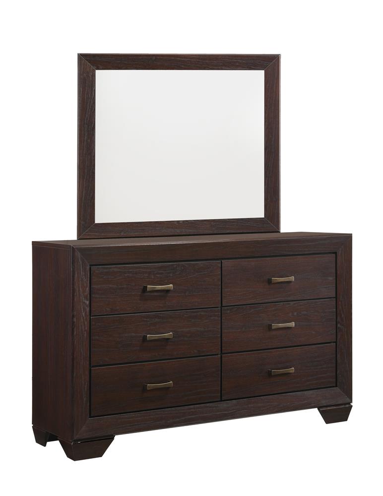 Kauffman Dark Cocoa 6-Drawer Dresser - 204393 - Bien Home Furniture &amp; Electronics