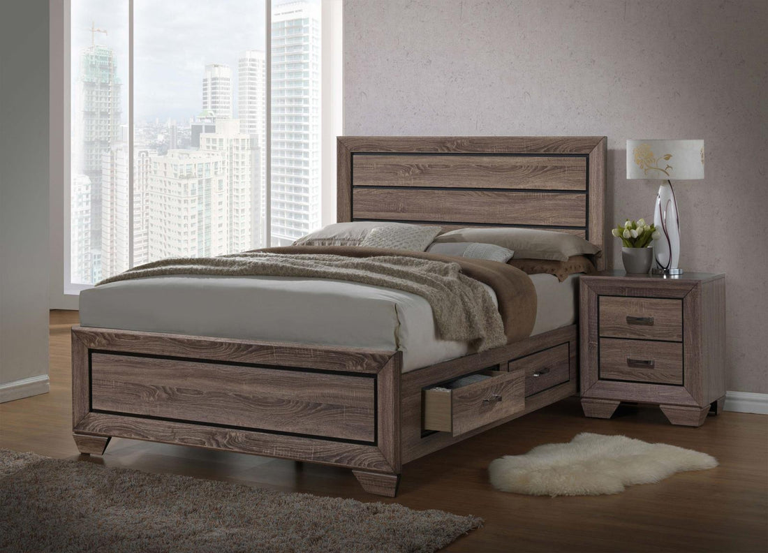 Kauffman Storage Bedroom Set with High Straight Headboard - 204190KW-S4 - Bien Home Furniture &amp; Electronics